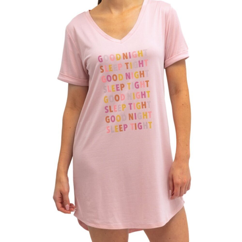 Hello Mello Light Pink Let Me Sleep Goodnight Sleep Shirt S